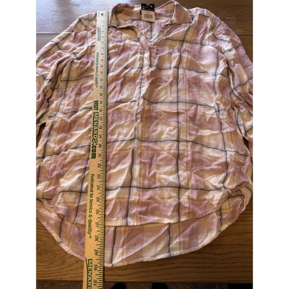 Chaps V Neck Long Sleeve Flannel Shirt Size Small Modern Designer Hiking Outdoor - Picture 5 of 16